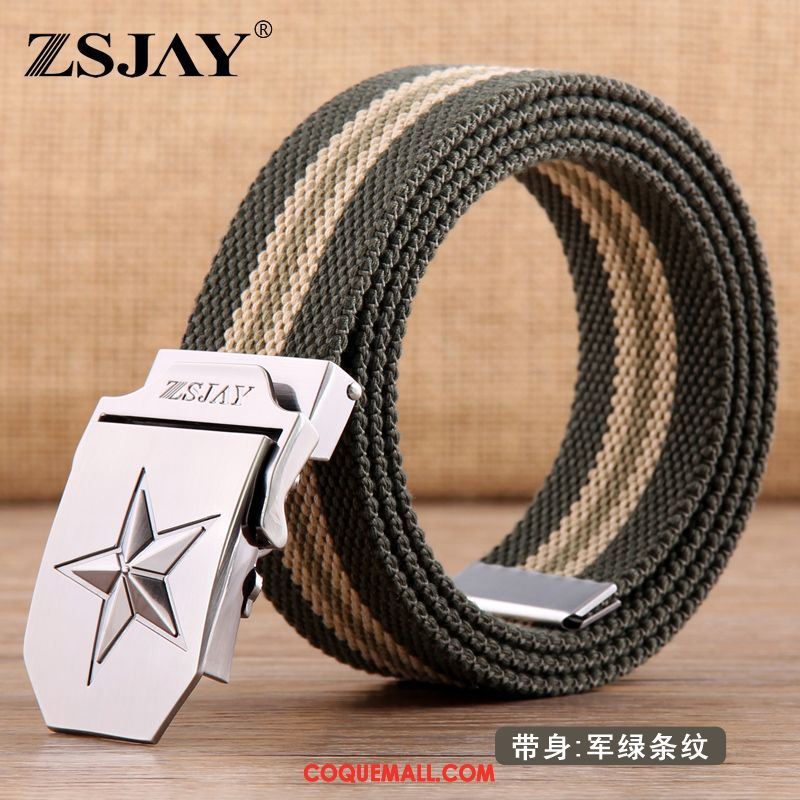 Ceinture Homme Lisse Toile Tendance, Ceinture De Plein Air Tactique Khaki Dunkel