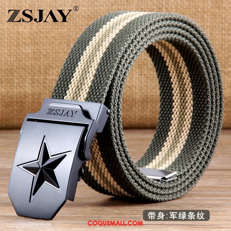 Ceinture Homme Lisse Toile Tendance, Ceinture De Plein Air Tactique Khaki Dunkel