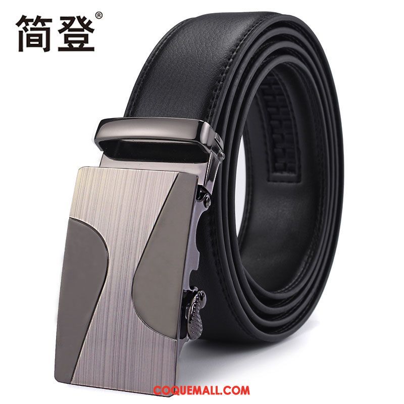 Ceinture Homme Loisir Boucle Automatique Cuir Véritable, Ceinture Cuir De Vache Entreprise