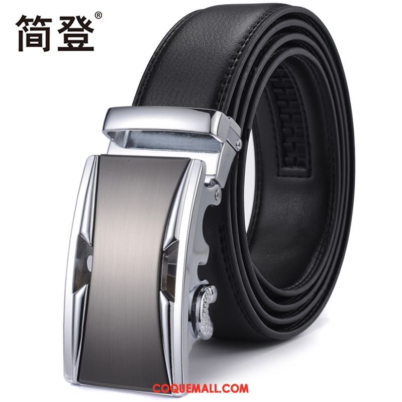 Ceinture Homme Loisir Boucle Automatique Cuir Véritable, Ceinture Cuir De Vache Entreprise