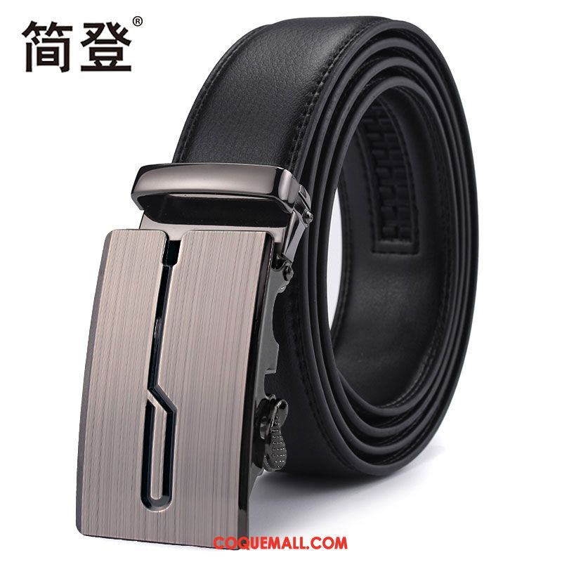 Ceinture Homme Loisir Boucle Automatique Cuir Véritable, Ceinture Cuir De Vache Entreprise