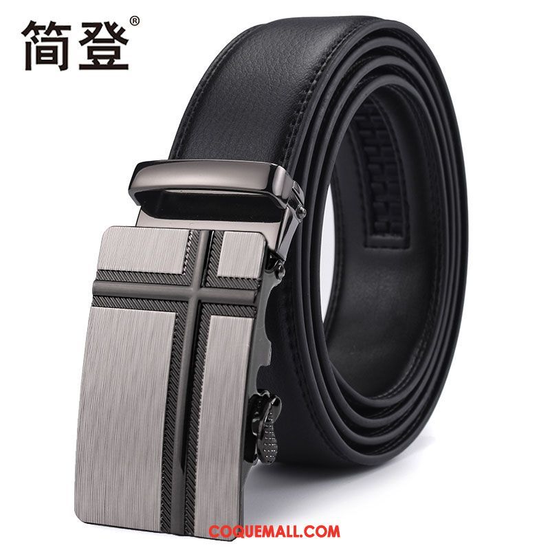 Ceinture Homme Loisir Boucle Automatique Cuir Véritable, Ceinture Cuir De Vache Entreprise