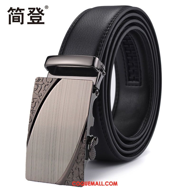 Ceinture Homme Loisir Boucle Automatique Cuir Véritable, Ceinture Cuir De Vache Entreprise