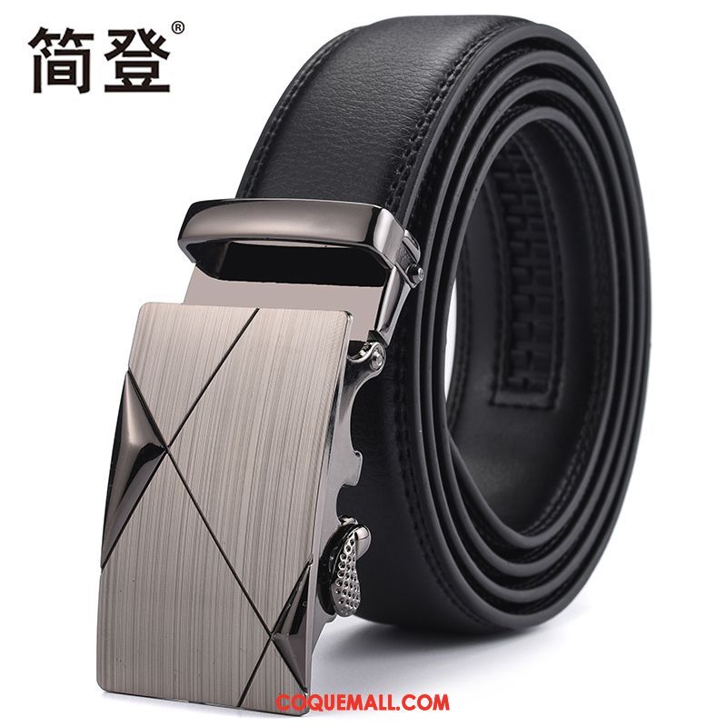 Ceinture Homme Loisir Boucle Automatique Cuir Véritable, Ceinture Cuir De Vache Entreprise