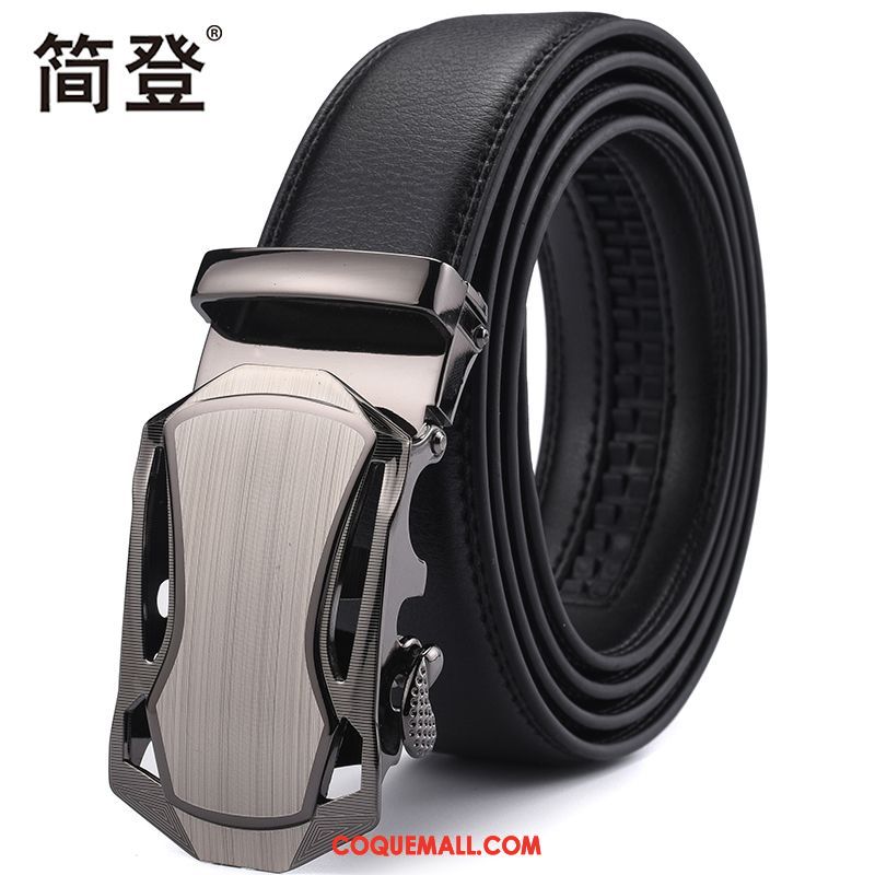 Ceinture Homme Loisir Boucle Automatique Cuir Véritable, Ceinture Cuir De Vache Entreprise