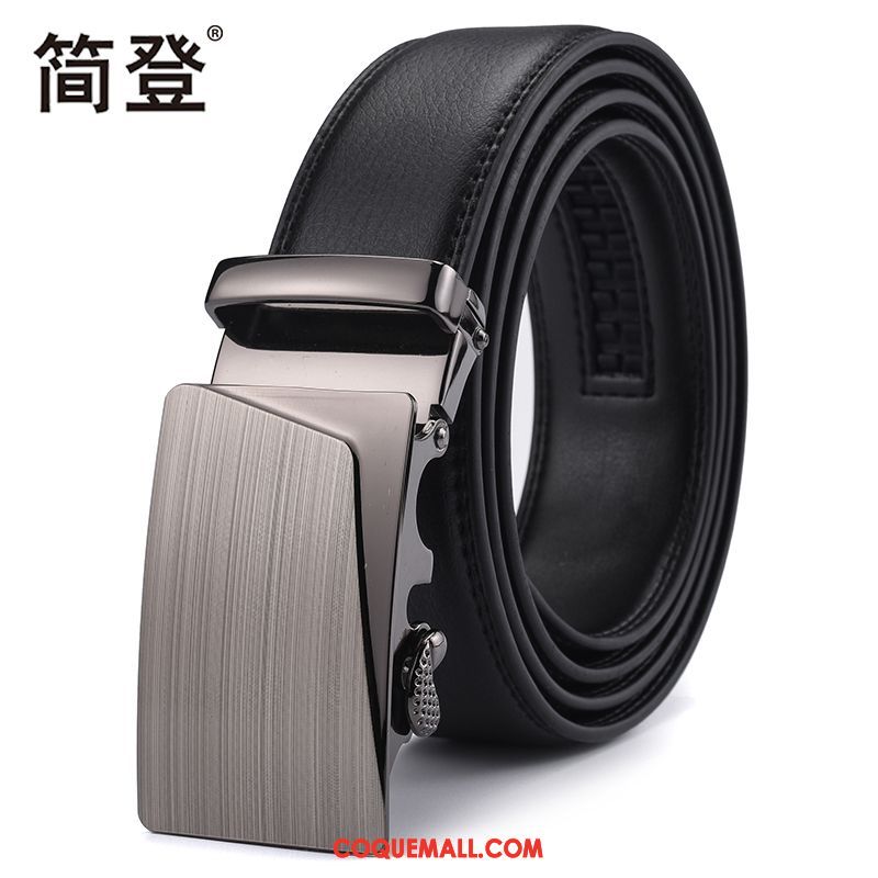 Ceinture Homme Loisir Boucle Automatique Cuir Véritable, Ceinture Cuir De Vache Entreprise