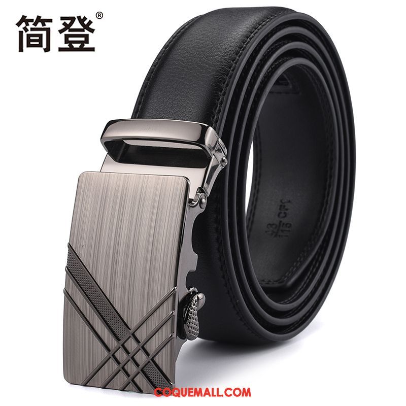 Ceinture Homme Loisir Boucle Automatique Cuir Véritable, Ceinture Cuir De Vache Entreprise