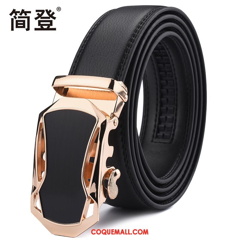 Ceinture Homme Loisir Boucle Automatique Cuir Véritable, Ceinture Cuir De Vache Entreprise