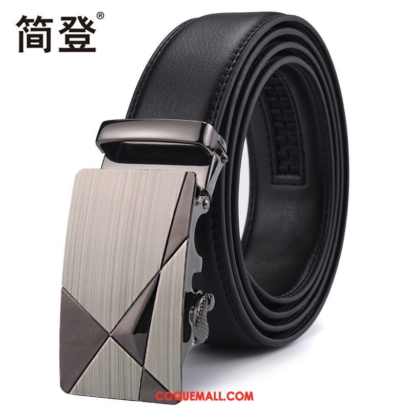 Ceinture Homme Loisir Boucle Automatique Cuir Véritable, Ceinture Cuir De Vache Entreprise