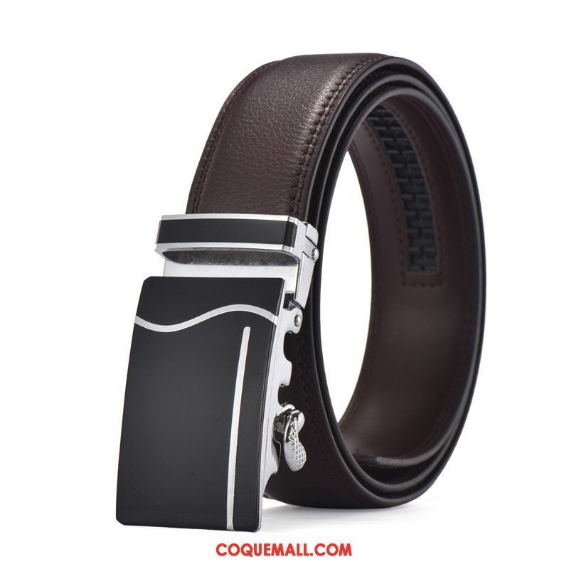 Ceinture Homme Loisir Cadeau All-match, Ceinture Cuir Véritable Noir