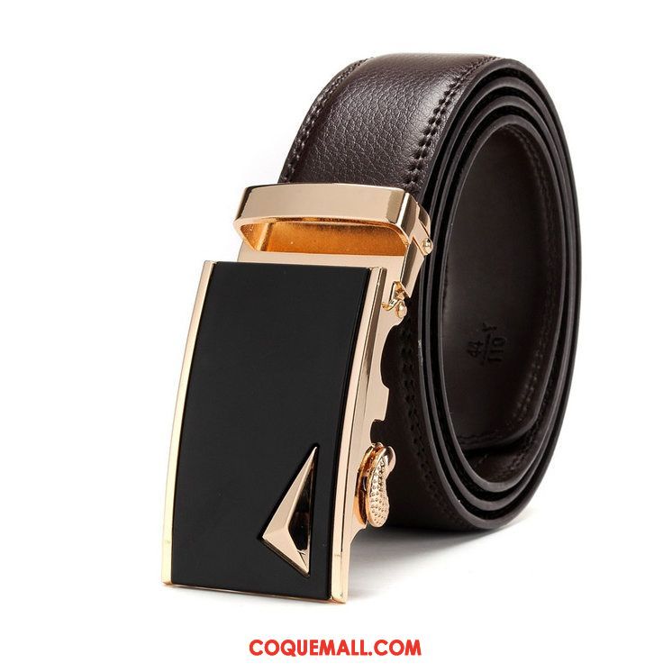 Ceinture Homme Loisir Cadeau All-match, Ceinture Cuir Véritable Noir