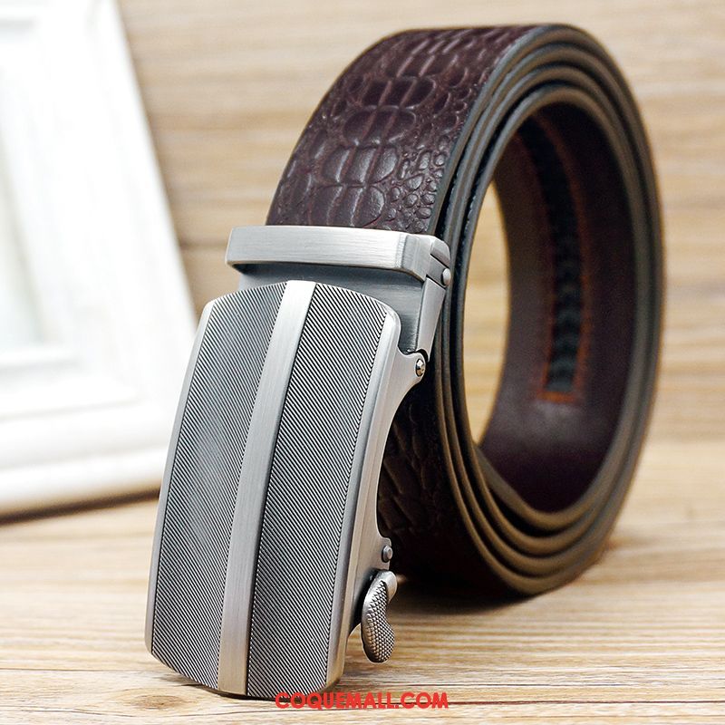 Ceinture Homme Loisir Durable Âge Moyen, Ceinture Cuir Véritable Cuir De Vache Braun