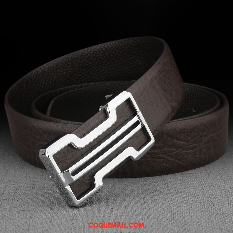 Ceinture Homme Loisir Lisse Argenté, Ceinture Tendance Couche De Tête Cyan