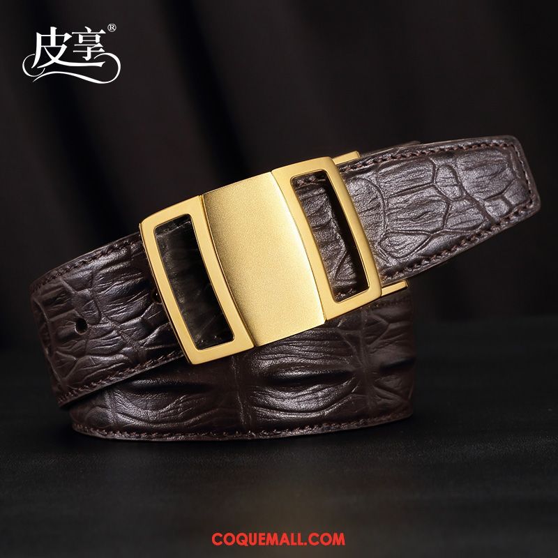 Ceinture Homme Loisir Milieu Jeunesse, Ceinture Cuir De Vache Crocodile Modèle Gold