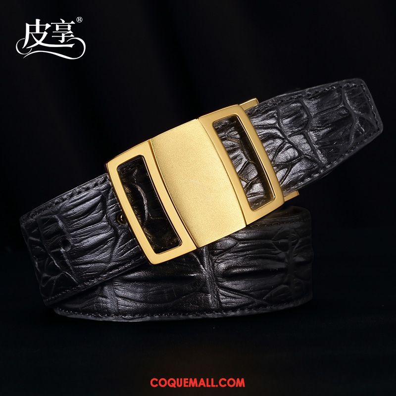 Ceinture Homme Loisir Milieu Jeunesse, Ceinture Cuir De Vache Crocodile Modèle Gold