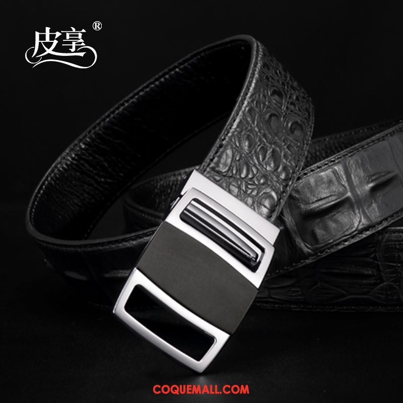 Ceinture Homme Loisir Milieu Jeunesse, Ceinture Cuir De Vache Crocodile Modèle Gold