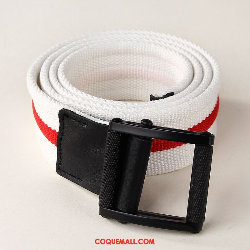 Ceinture Homme Loisir Noir Et Blanc Plus Épais, Ceinture Jeunesse Lisse