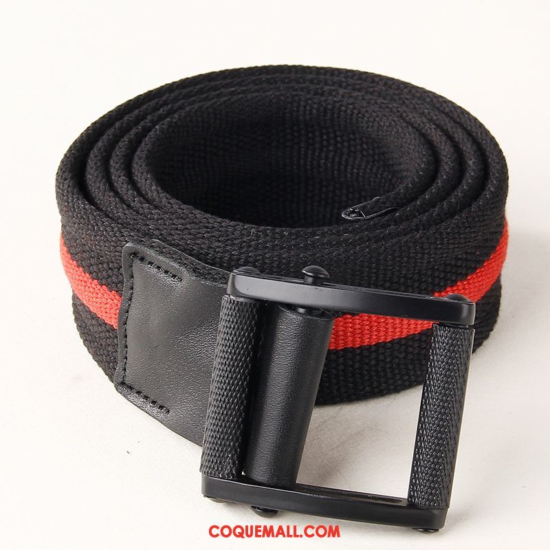 Ceinture Homme Loisir Noir Et Blanc Plus Épais, Ceinture Jeunesse Lisse