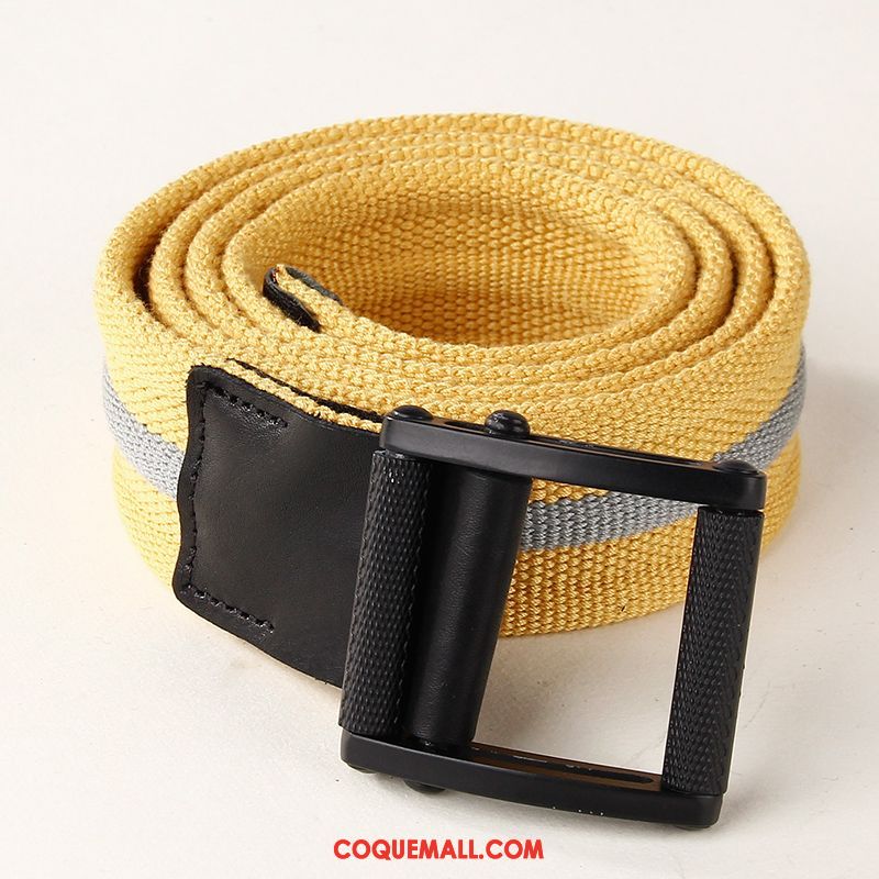 Ceinture Homme Loisir Noir Et Blanc Plus Épais, Ceinture Jeunesse Lisse