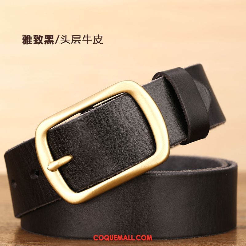 Ceinture Homme Marron Couche De Tête Jeunesse, Ceinture Cuir Véritable Entreprise