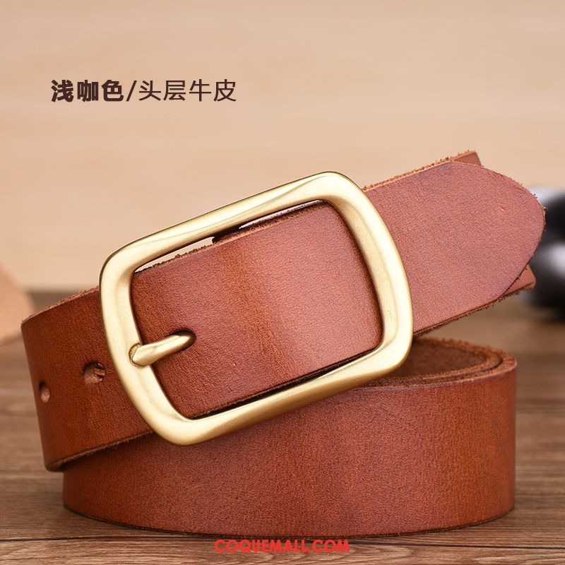 Ceinture Homme Marron Couche De Tête Jeunesse, Ceinture Cuir Véritable Entreprise