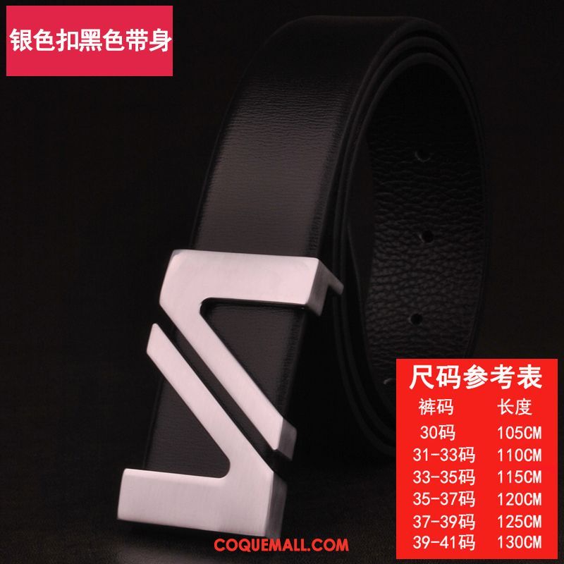 Ceinture Homme Noir Lisse Jeunesse, Ceinture Entreprise Tendance