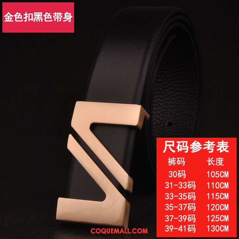 Ceinture Homme Noir Lisse Jeunesse, Ceinture Entreprise Tendance