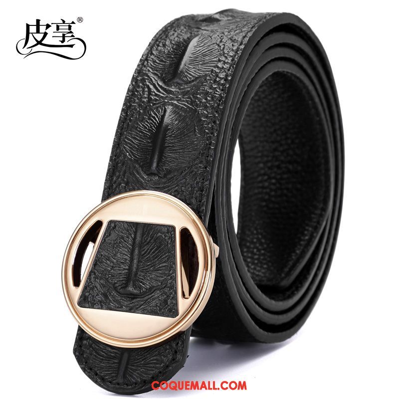 Ceinture Homme Personnalité Jeunesse Loisir, Ceinture Cuir De Vache Mode