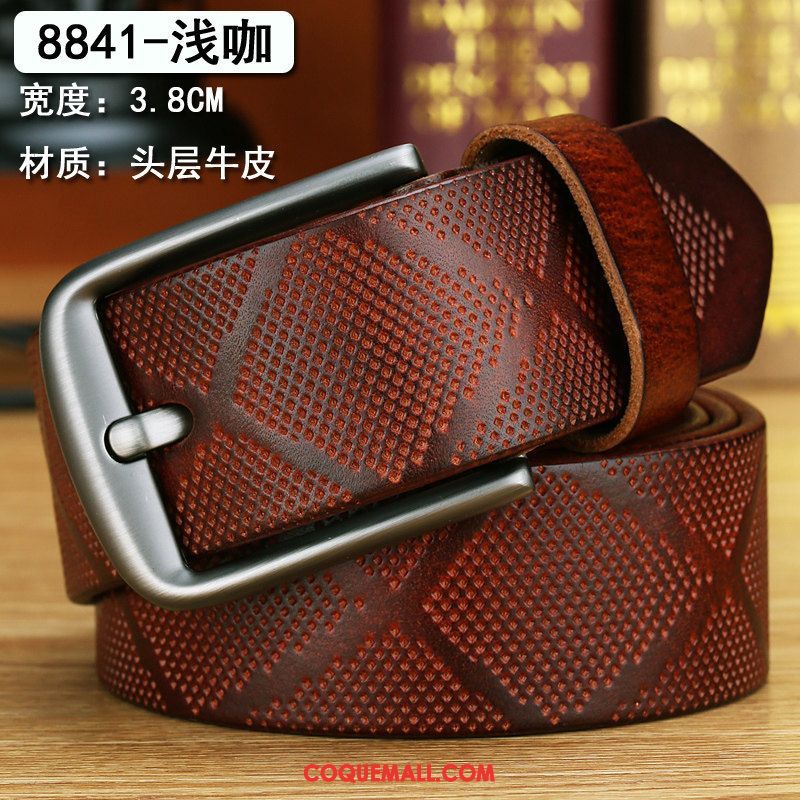 Ceinture Homme Pure Loisir Jeans, Ceinture Boucle Couche De Tête Braun