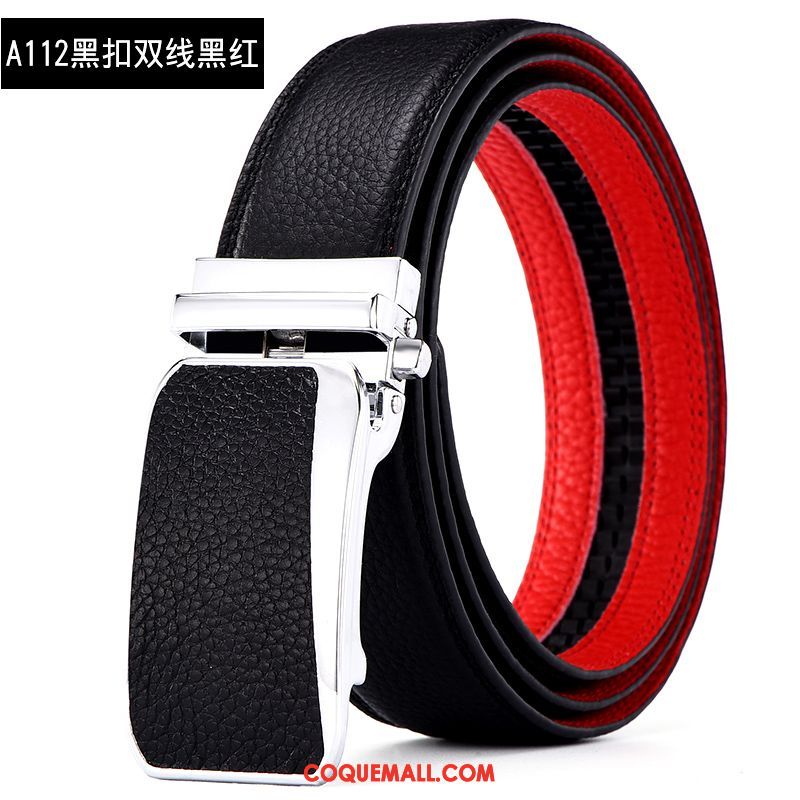 Ceinture Homme Rouge Couche De Tête Cuir Véritable, Ceinture Marier Cuir De Vache Beige