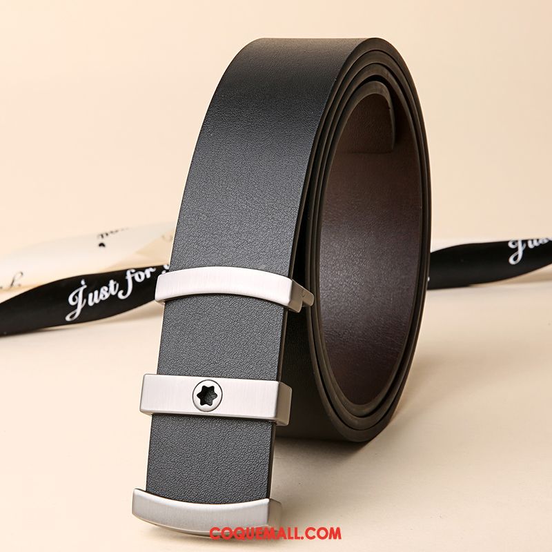 Ceinture Homme Simple Cuir Véritable Mode, Ceinture Étudiant Tendance