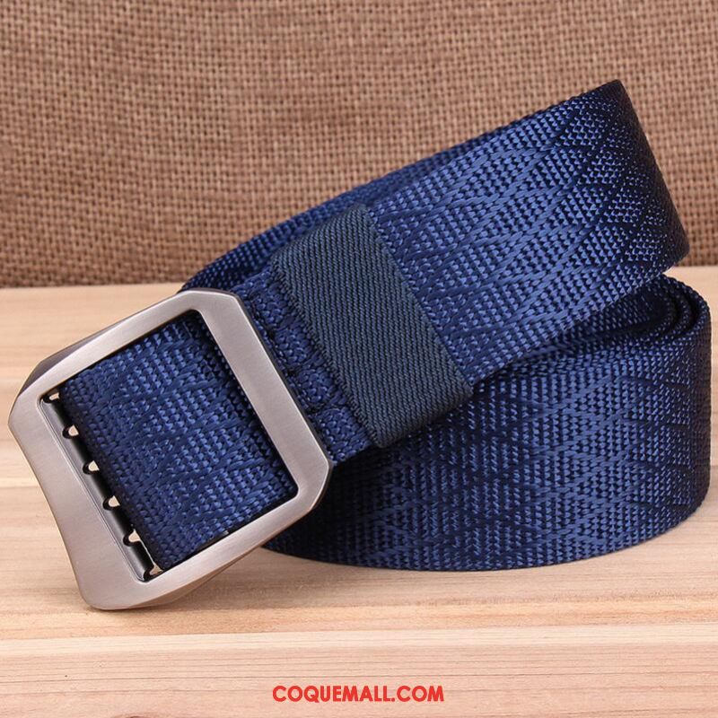 Ceinture Homme Simple Toile Femme, Ceinture Lisse Bleu