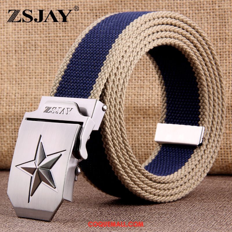 Ceinture Homme Tactique Boucle Automatique Étudiant, Ceinture Tendance Loisir Khaki Dunkel