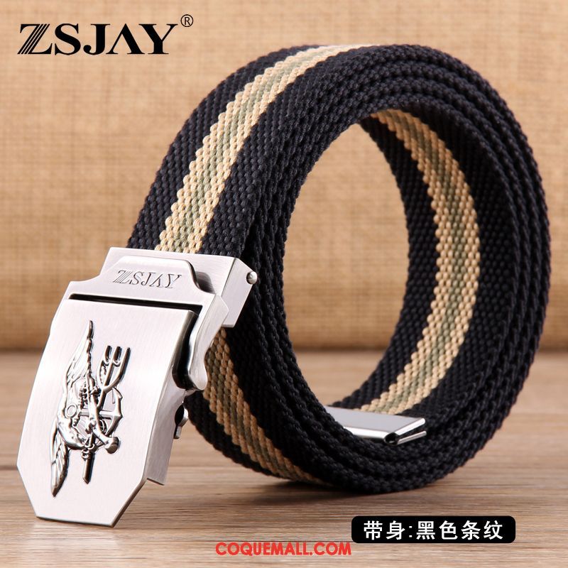 Ceinture Homme Tactique Boucle Automatique Étudiant, Ceinture Tendance Loisir Khaki Dunkel