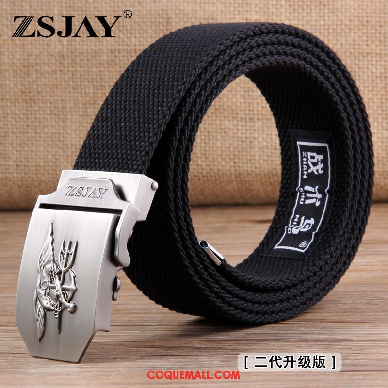 Ceinture Homme Tactique Boucle Automatique Étudiant, Ceinture Tendance Loisir Khaki Dunkel