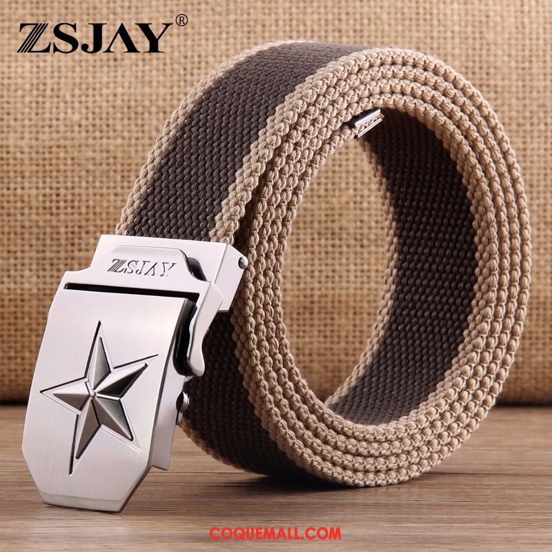 Ceinture Homme Tactique Boucle Automatique Étudiant, Ceinture Tendance Loisir Khaki Dunkel