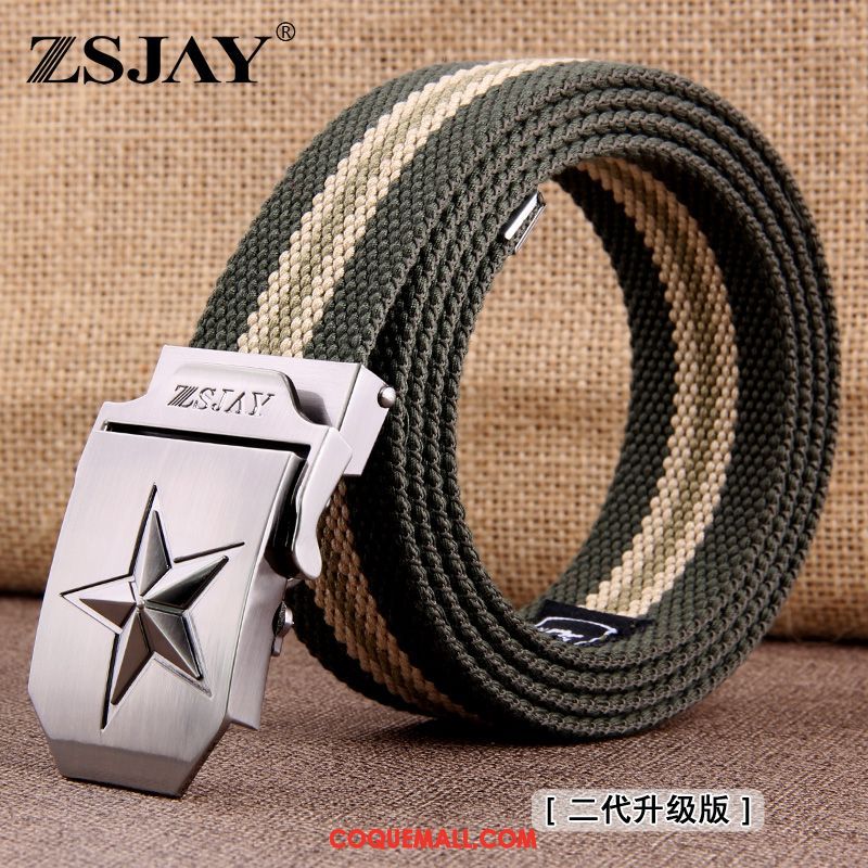 Ceinture Homme Tactique Boucle Automatique Étudiant, Ceinture Tendance Loisir Khaki Dunkel