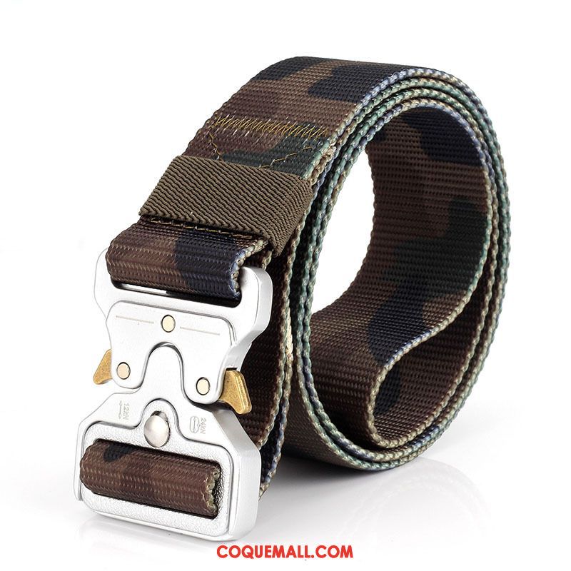 Ceinture Homme Tactique Camouflage Toile, Ceinture Lisse Blanc