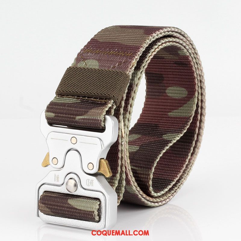 Ceinture Homme Tactique Camouflage Toile, Ceinture Lisse Blanc