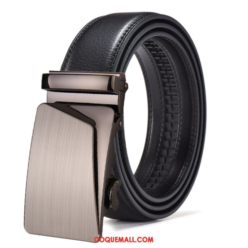 Ceinture Homme Tendance All-match Cuir De Vache, Ceinture Jeune Simple