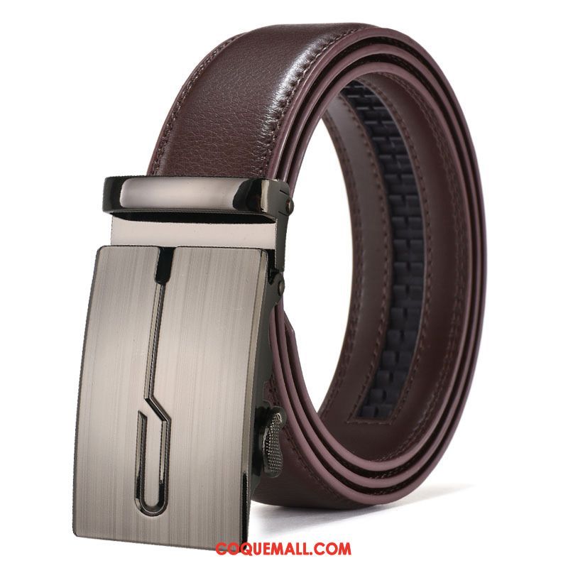 Ceinture Homme Tendance All-match Cuir De Vache, Ceinture Jeune Simple