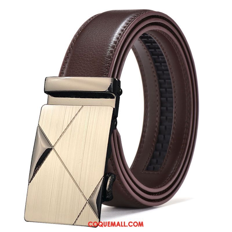 Ceinture Homme Tendance All-match Cuir De Vache, Ceinture Jeune Simple