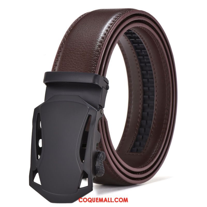 Ceinture Homme Tendance All-match Cuir De Vache, Ceinture Jeune Simple