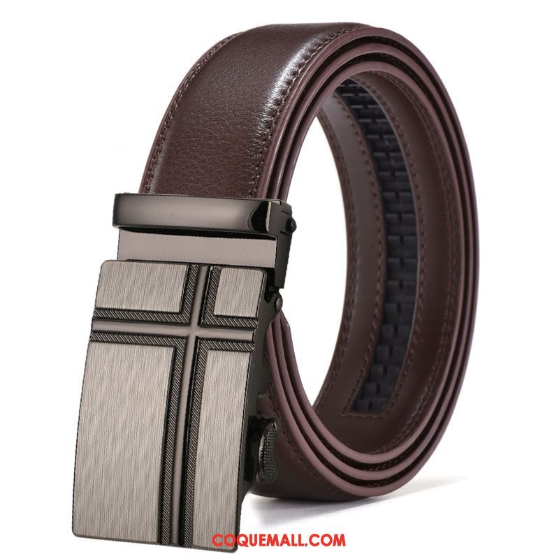 Ceinture Homme Tendance All-match Cuir De Vache, Ceinture Jeune Simple