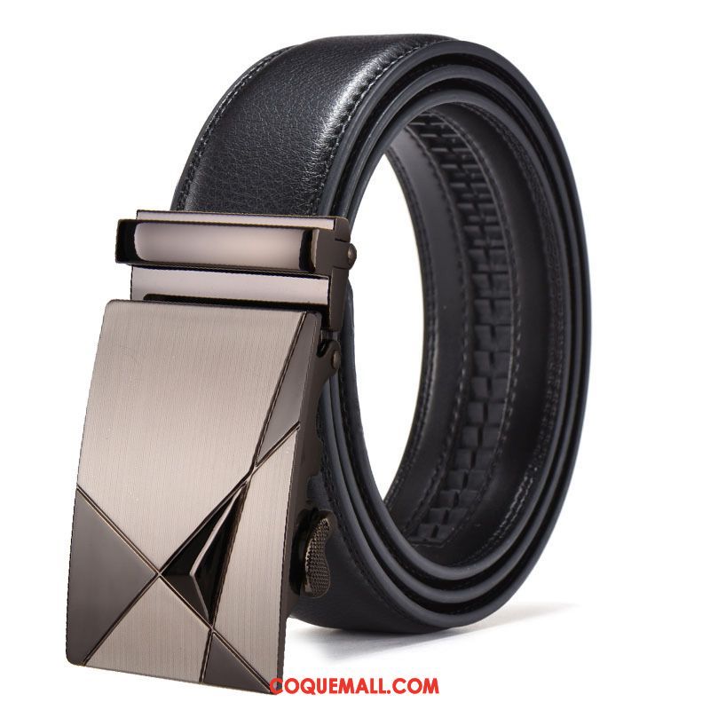 Ceinture Homme Tendance All-match Cuir De Vache, Ceinture Jeune Simple