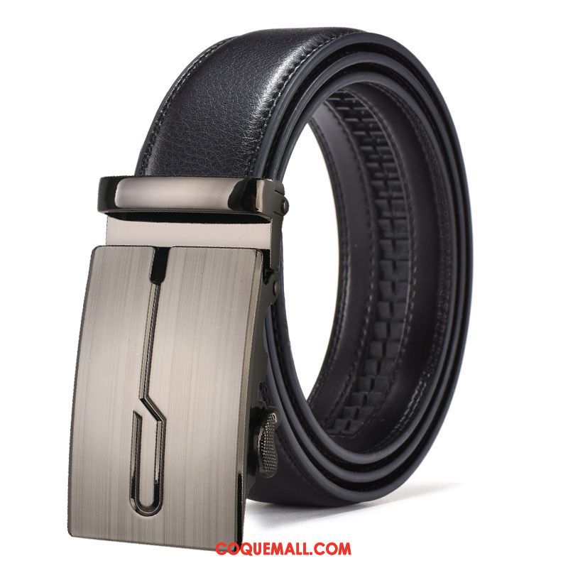 Ceinture Homme Tendance All-match Cuir De Vache, Ceinture Jeune Simple