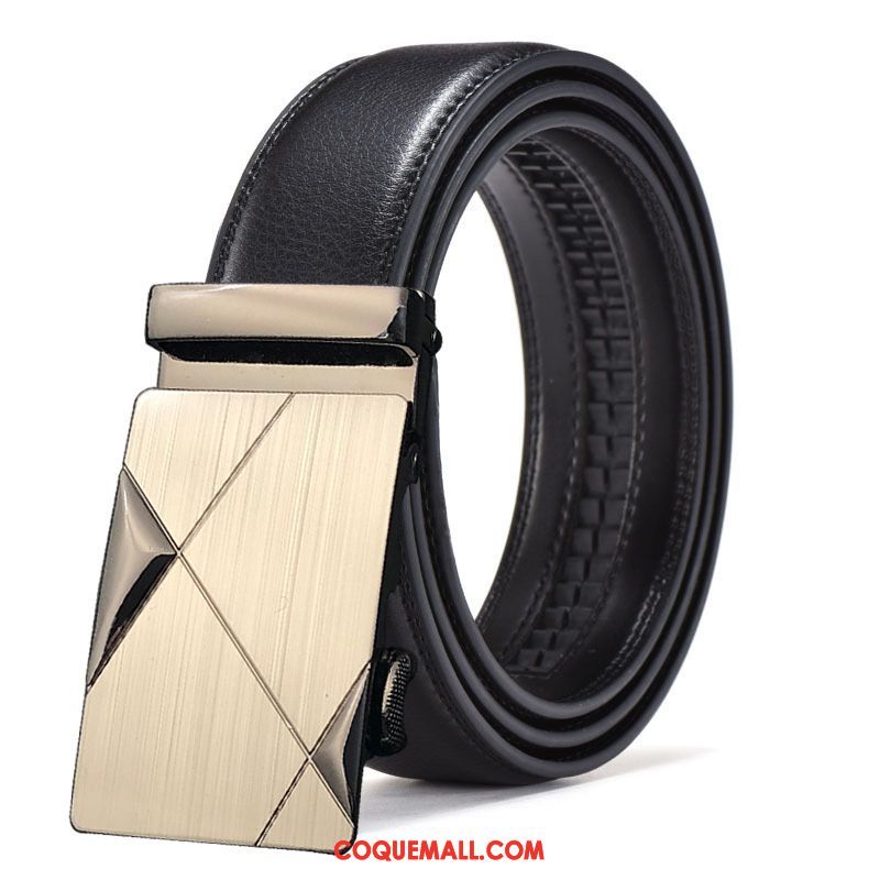 Ceinture Homme Tendance All-match Cuir De Vache, Ceinture Jeune Simple