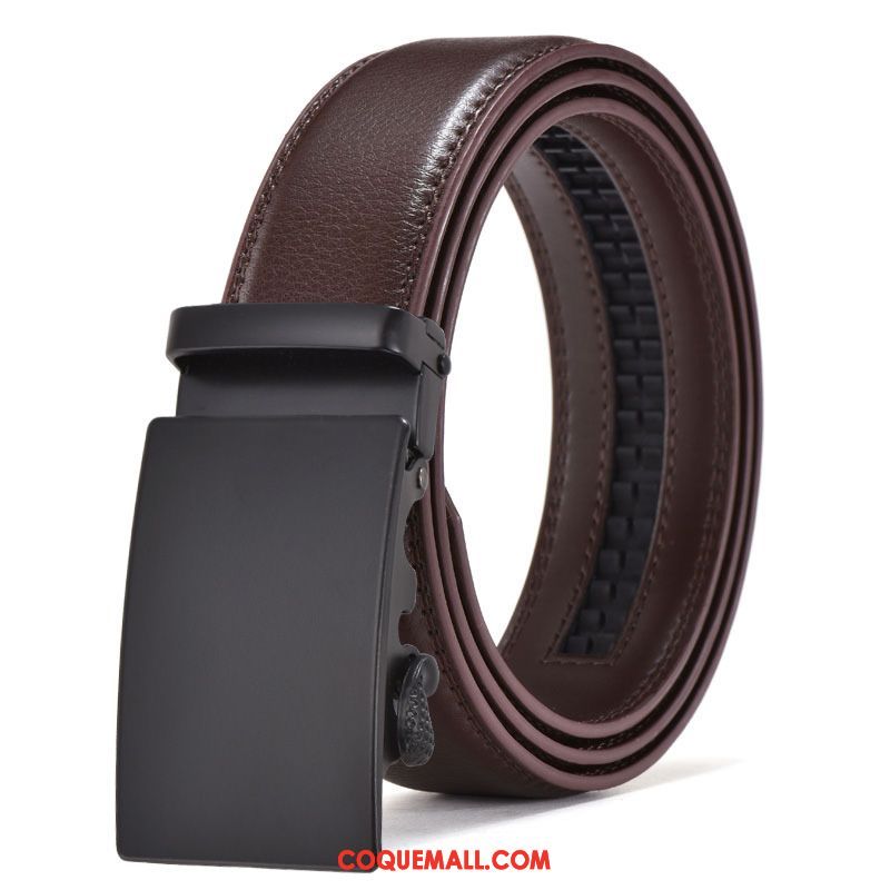 Ceinture Homme Tendance All-match Cuir De Vache, Ceinture Jeune Simple