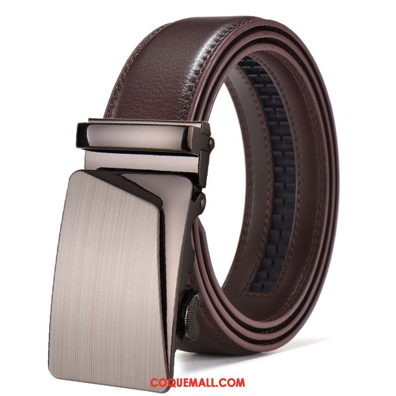 Ceinture Homme Tendance All-match Cuir De Vache, Ceinture Jeune Simple