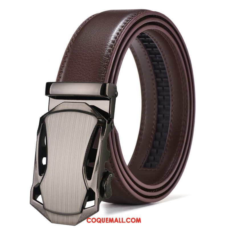 Ceinture Homme Tendance All-match Cuir De Vache, Ceinture Jeune Simple